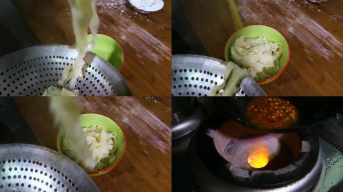 美食制作 厨师做饭 打卤面 面条制造