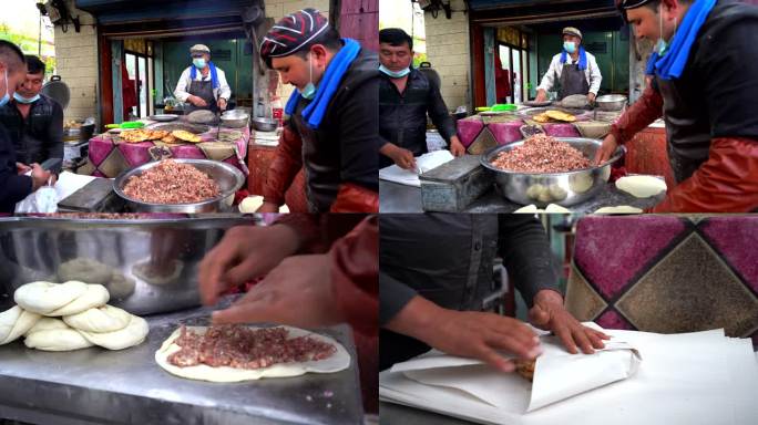 新疆美食烤肉馕4k