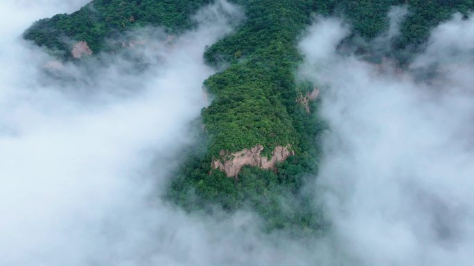 2K超清 高山云海云雾缭绕太行山云海