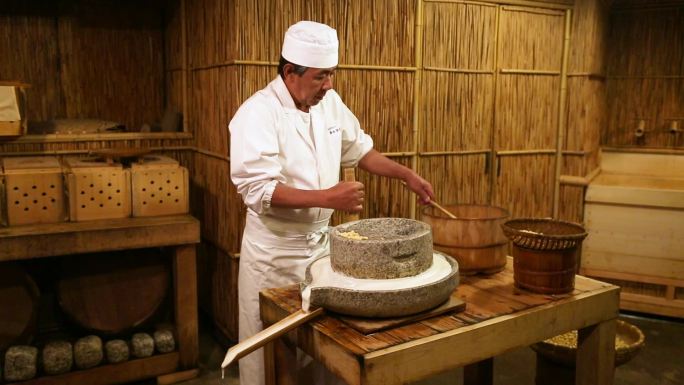 黄豆研磨 豆腐制作 美食制作 历史再现