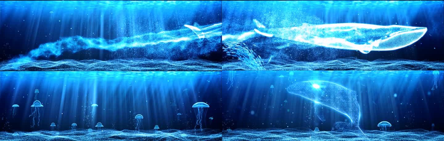 6K粒子海底世界超宽屏视频素材