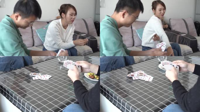 4K家人一起打扑克牌休闲娱乐2