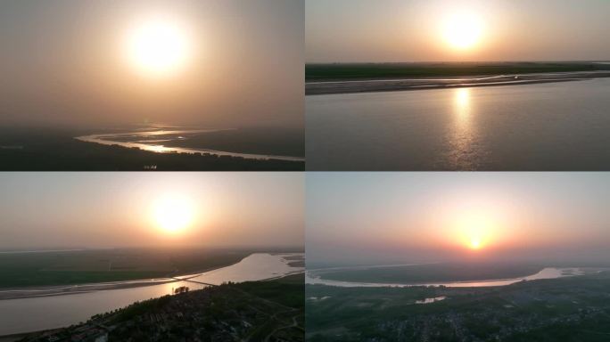 九曲黄河十八弯最后一道弯黄河落日黄河晚霞