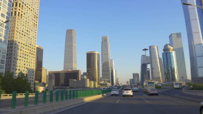 车拍北京国贸cbd高楼群