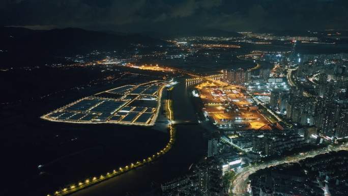 【4k】深圳福田区落马洲河套夜景