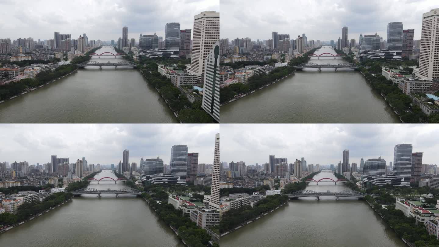 广州海珠大桥航拍解放大桥