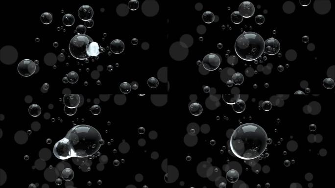 4k化妆品水分子水滴融合动画视频