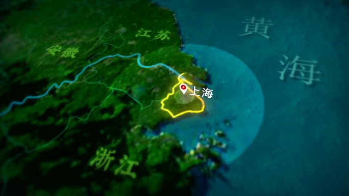上海原创地形图AE模板4K