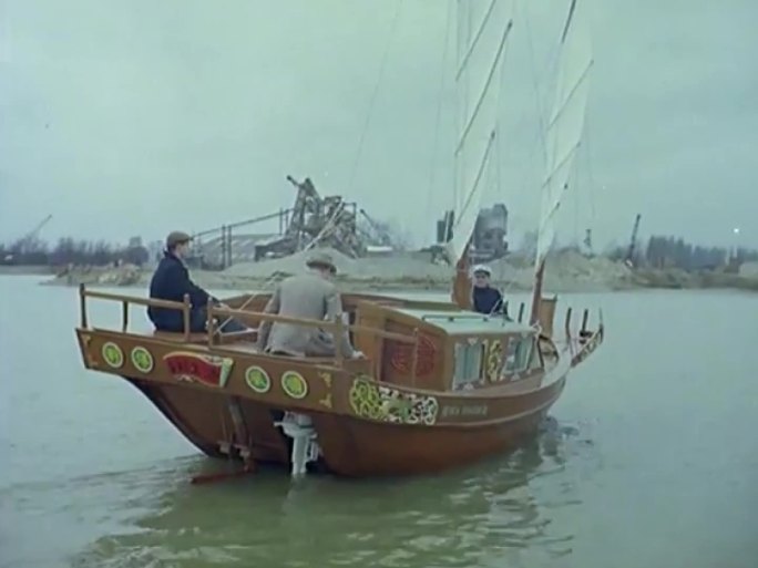 60年代帆船 中国帆船  外国人驾驶帆船