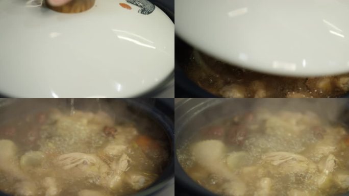 煮汤砂锅开盖