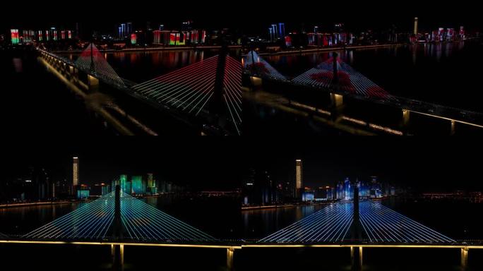 银盆岭大桥航拍夜景