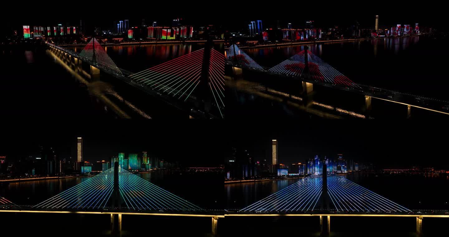 银盆岭大桥航拍夜景