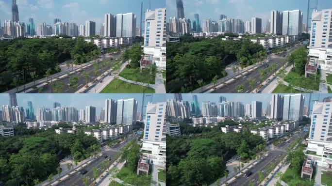 航拍深圳城市建筑罗湖区建筑