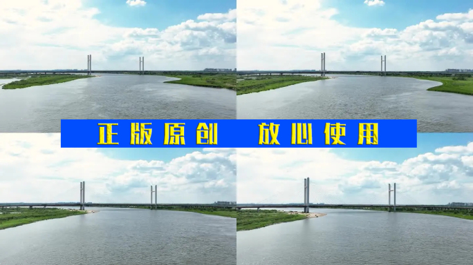 4k航拍跨江大桥 大江大河 桥梁 公路桥