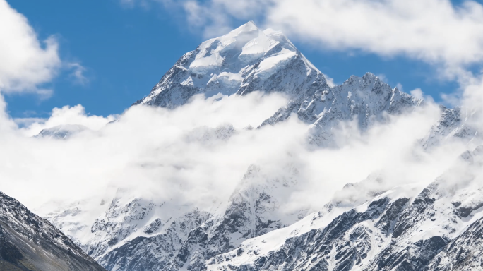 4K延时云雾雪山日照金山