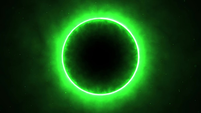 4K绿色圆圈烟雾圆洞粒子无缝循环