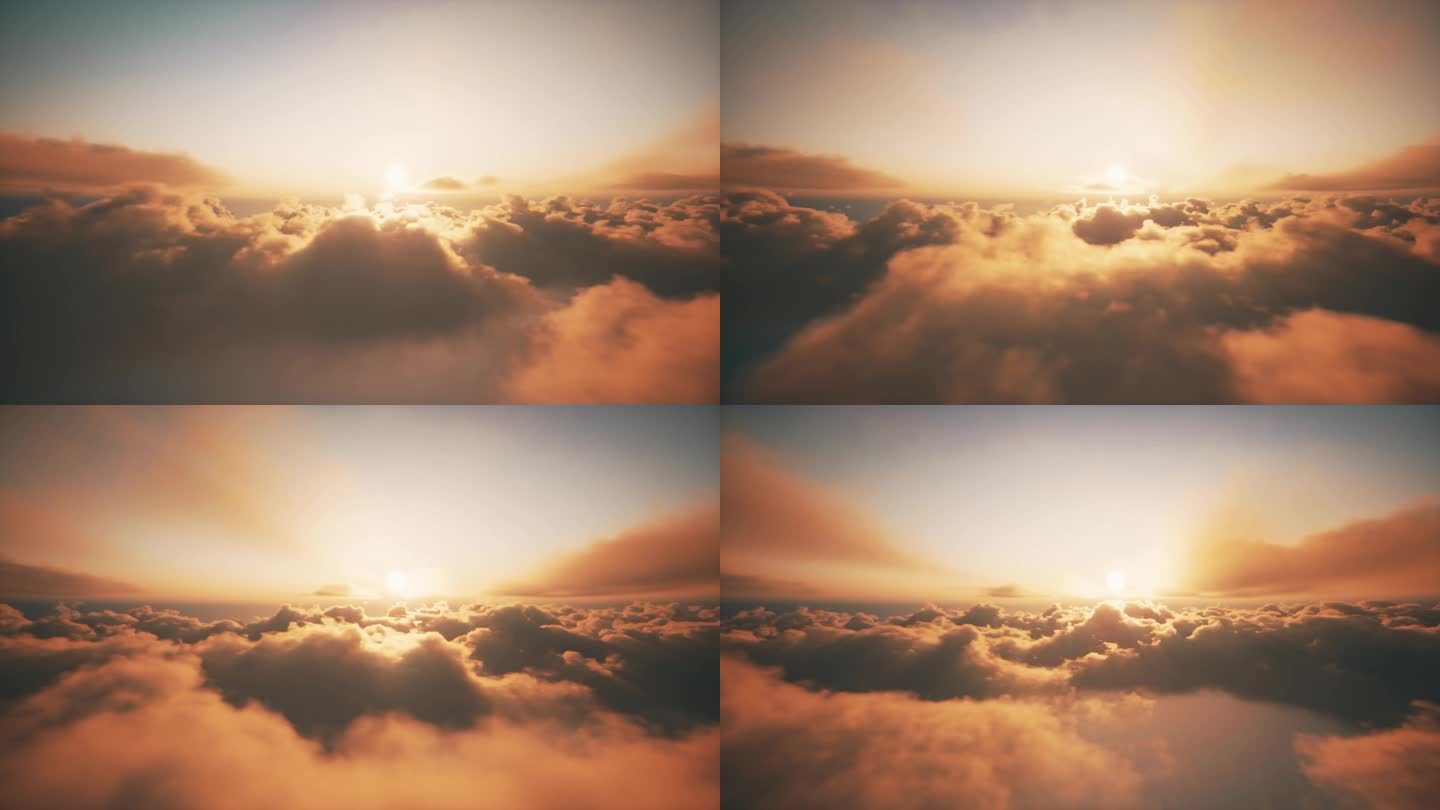 云海日出穿梭壮观景象