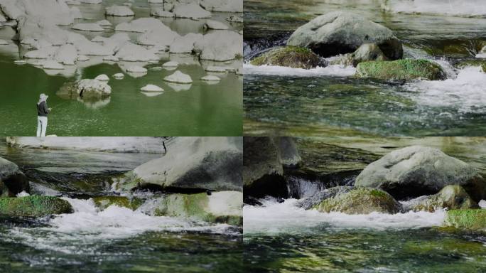 4k实拍溪水河流