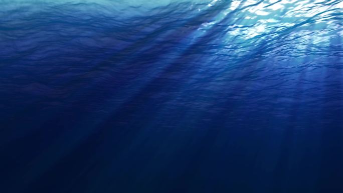 蓝色海底光线海洋水面下光影背景素材