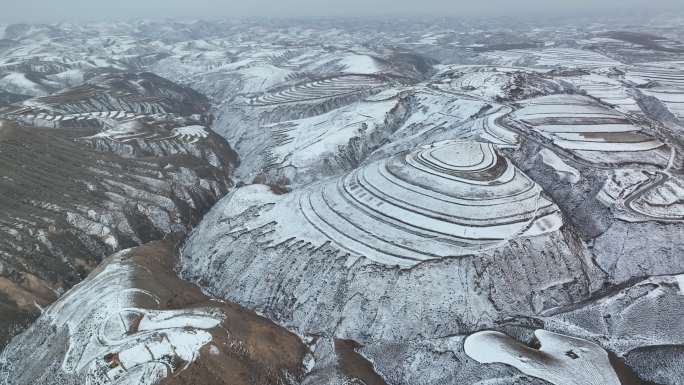 黄土高原 雪景