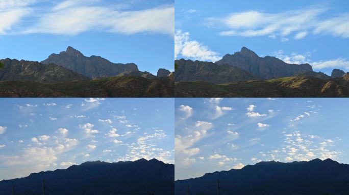 贺兰山延时摄影云朵山脉