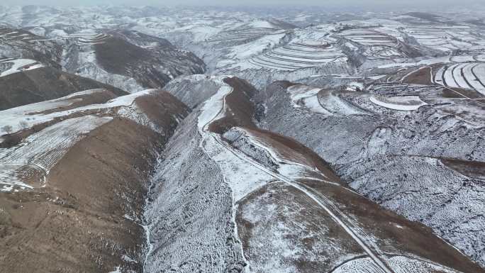 黄土高原 雪景