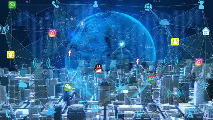 智慧城市和移动互联网科技概念