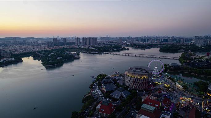 百家湖日转夜地全景地拍延时