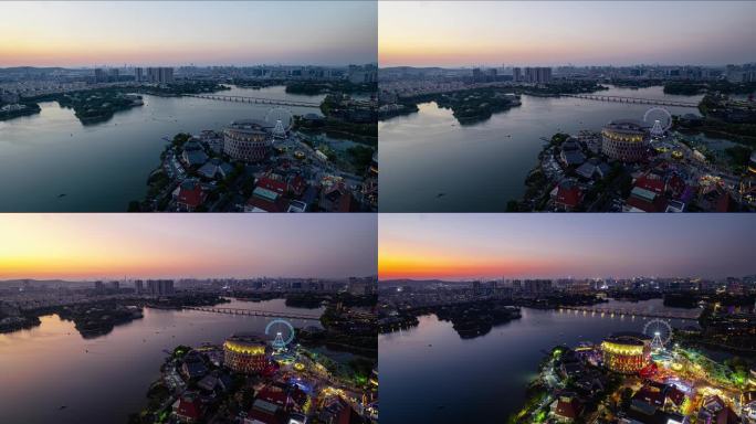 百家湖日转夜地全景地拍延时