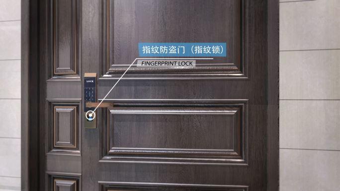 门 智能门锁 新中式 入户门 三维动画
