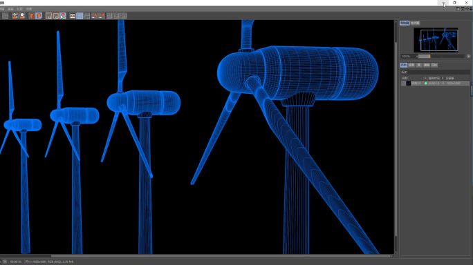 风力发电新能源清洁能源C4D模型