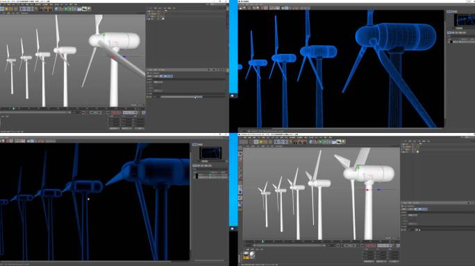 风力发电新能源清洁能源C4D模型