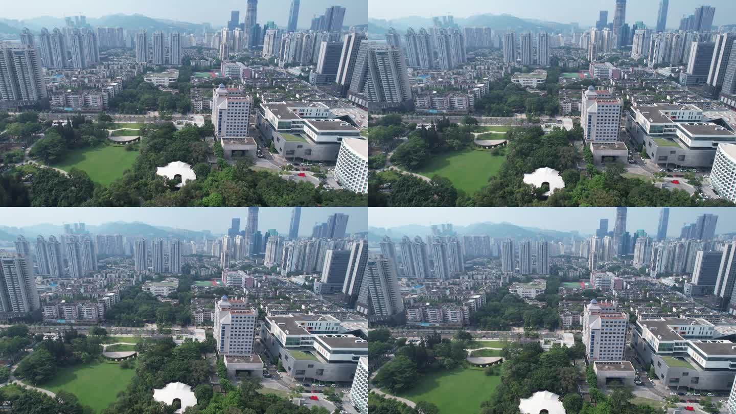 航拍深圳城市建筑罗湖区建筑
