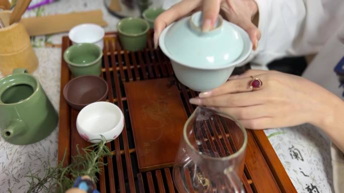 茶叶品茶沏茶泡茶茶道国风中国传统茶文化