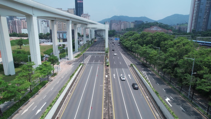 深圳北站周边建筑交通航拍