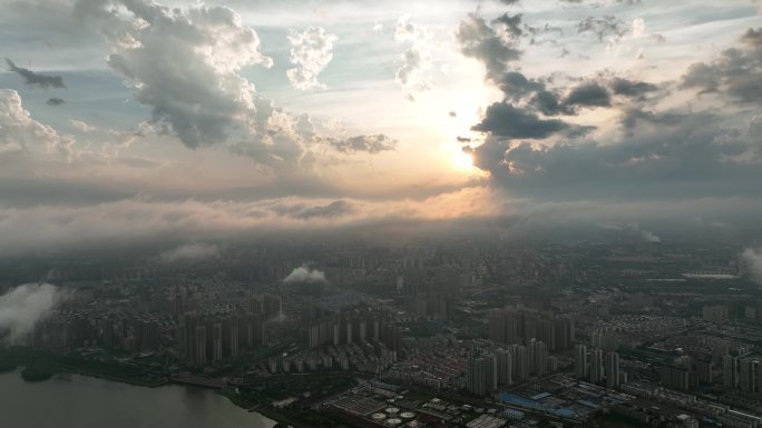 洛阳航拍雨后大景伤感写意