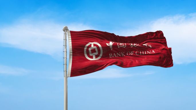 中国银行红色旗帜标志logo带通道