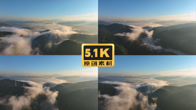 5K-云雾缭绕的松华坝水库，昆明湿地航拍