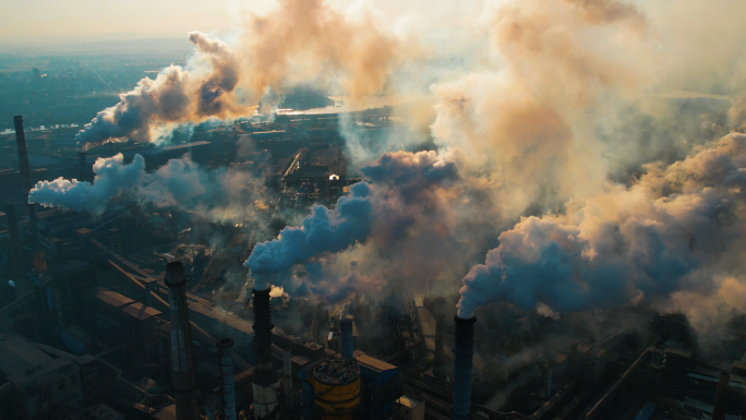 钢铁厂化工厂空气污染航拍