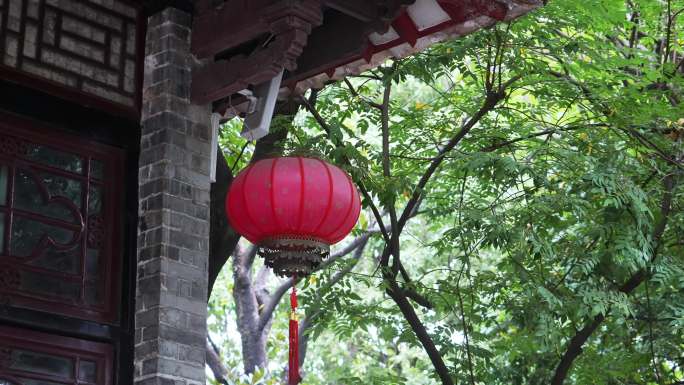 红灯笼和古建筑岭南园林顺德清晖园