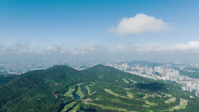 航拍广州南沙黄山鲁森林公园4k延时