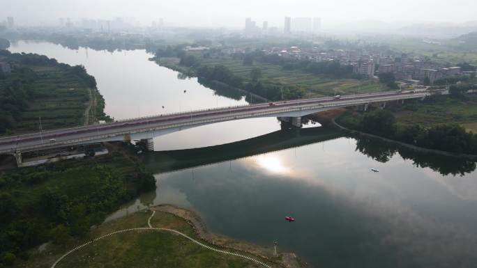 百色市航拍龙旺大桥 剥隘河 右江航拍