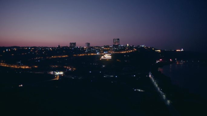 佳县夜景灯光全貌榆林晋陕葭芦葭州葭县古城