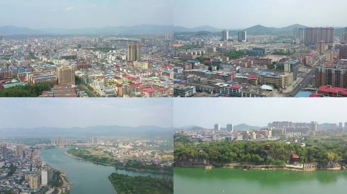 4K航拍湘江边的祁阳市