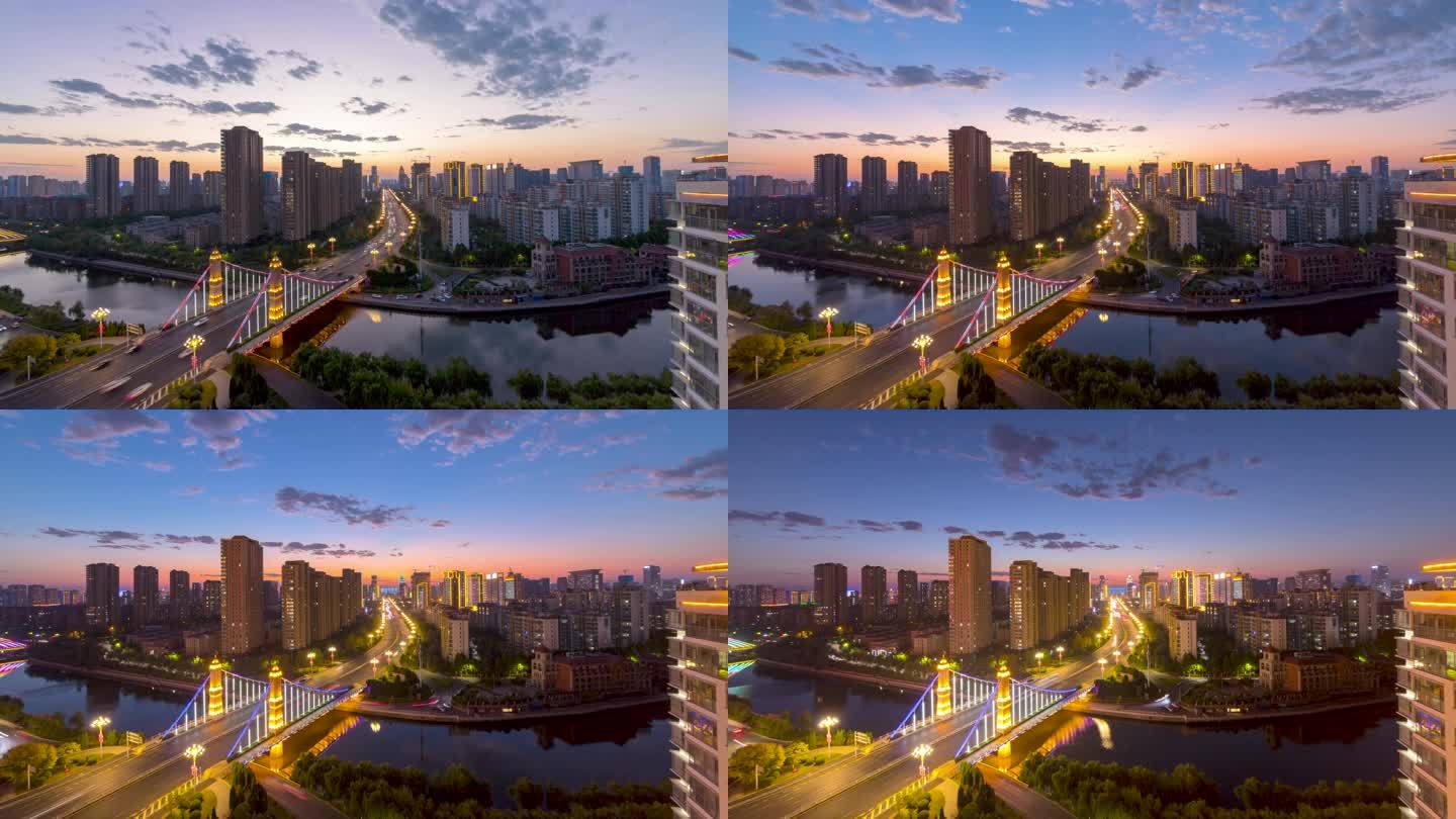 临沂市北城新区地标风景延时视频