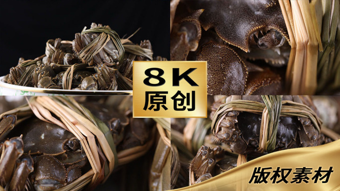 8k素材物流快递送到的新鲜大闸蟹开箱展示