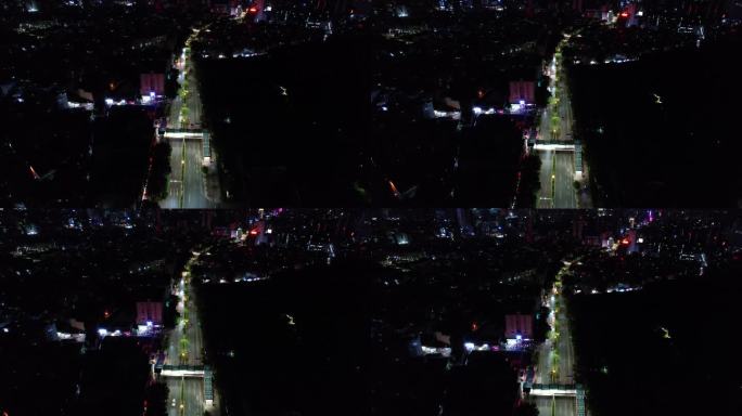 佛山城市夜景交通航拍