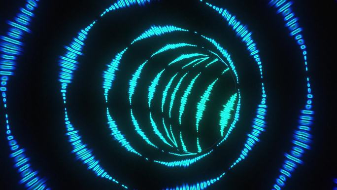 全息hud蓝色科技隧道穿梭动画视频素材