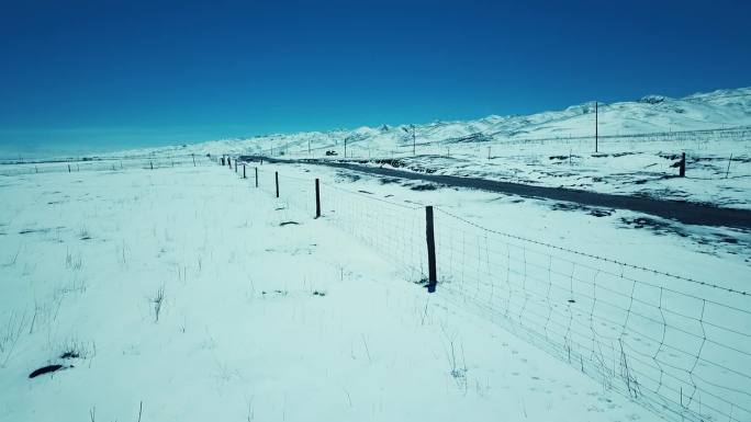 雪山中的公路