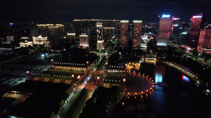 佛山千灯湖夜景航拍